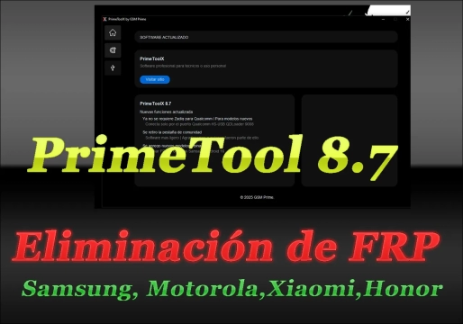 PrimeTool 8.7 para desbloqueo de Android